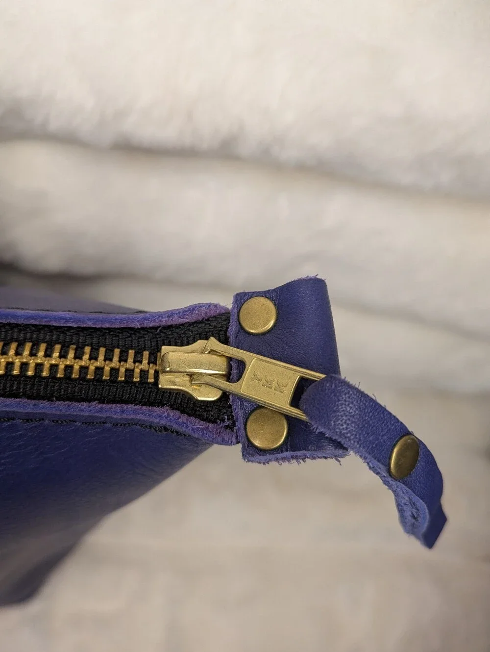 Portland Leather Goods Large Cobalt Blue Zipper Tote Bag